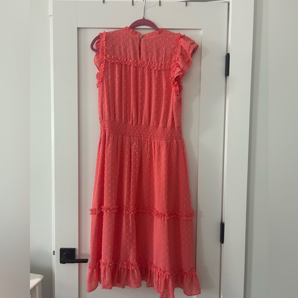 Coral Ruffle Dress - Picture 2 of 2